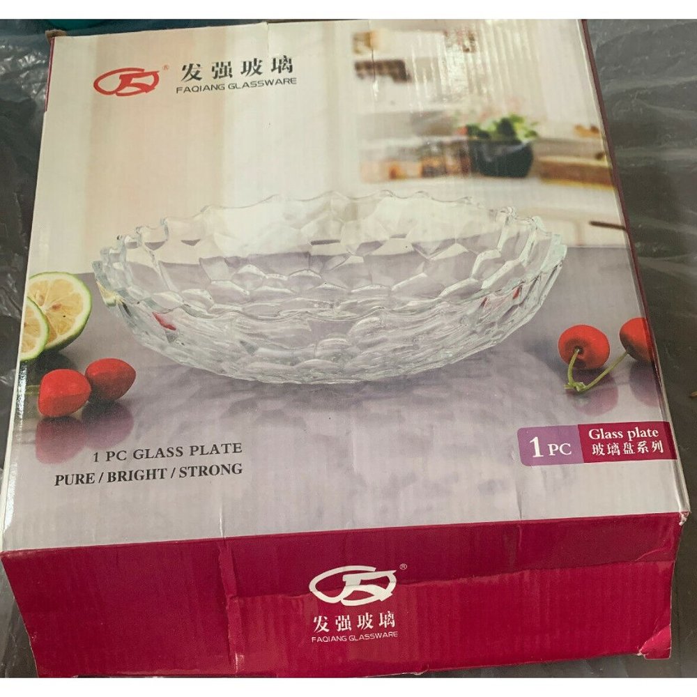 Faqiang Glassware 1 PC Glass Plate New